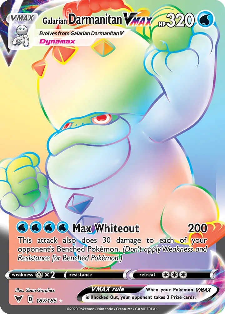 Sword & Shield—Vivid Voltage 영어판 Galarian Darmanitan VMAX 187 카드 앞면