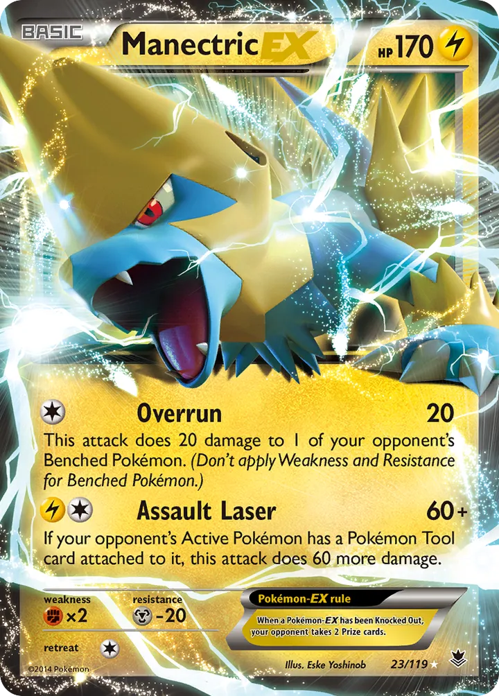 XY—Phantom Forces 영어판 Manectric-EX 23 카드 앞면