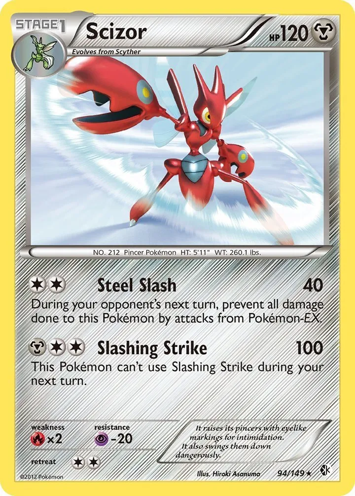 Black & White—Boundaries Crossed 영어판 Scizor 94 카드 앞면