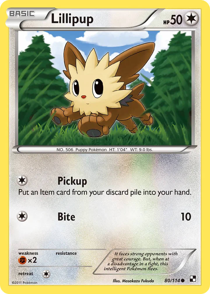 Black & White 영어판 Lillipup 80 카드 앞면