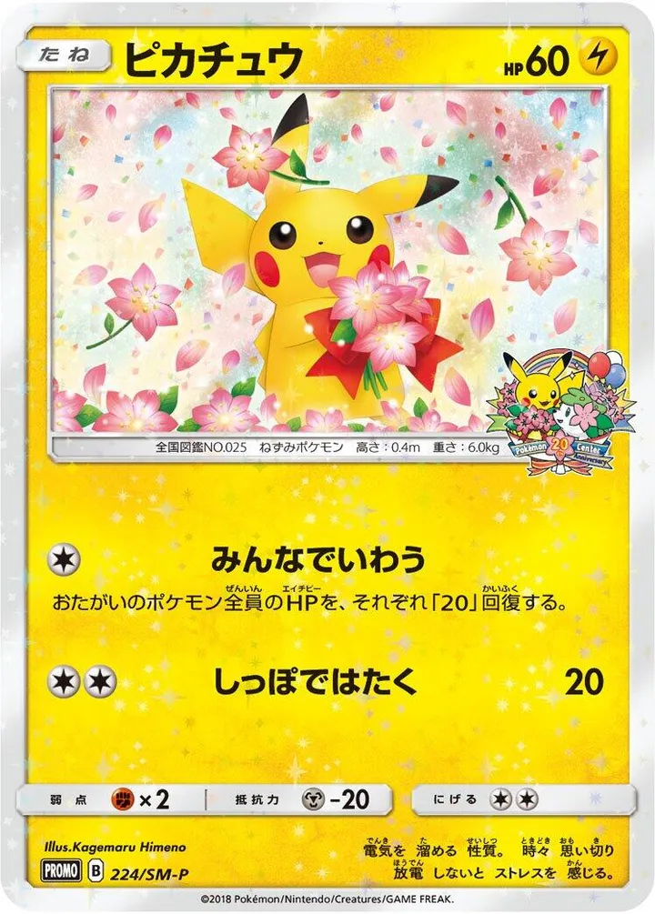 Front of Pikachu 224, SM-Pプロモーションカード Japanese