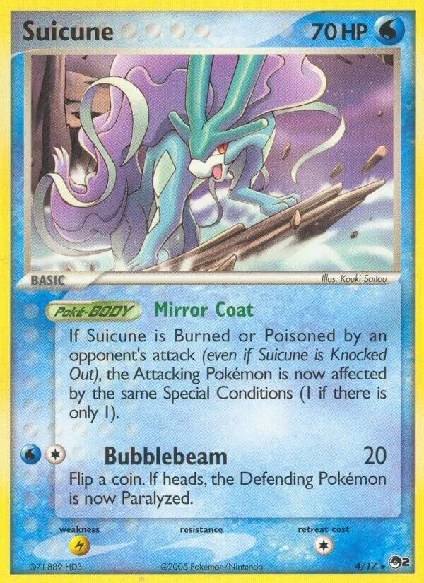 POP Series 2 영어판 Suicune 4 카드 앞면