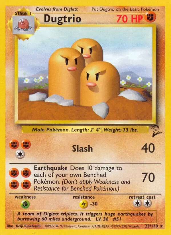 Base Set 2 英語版 Dugtrio 23 カード表面