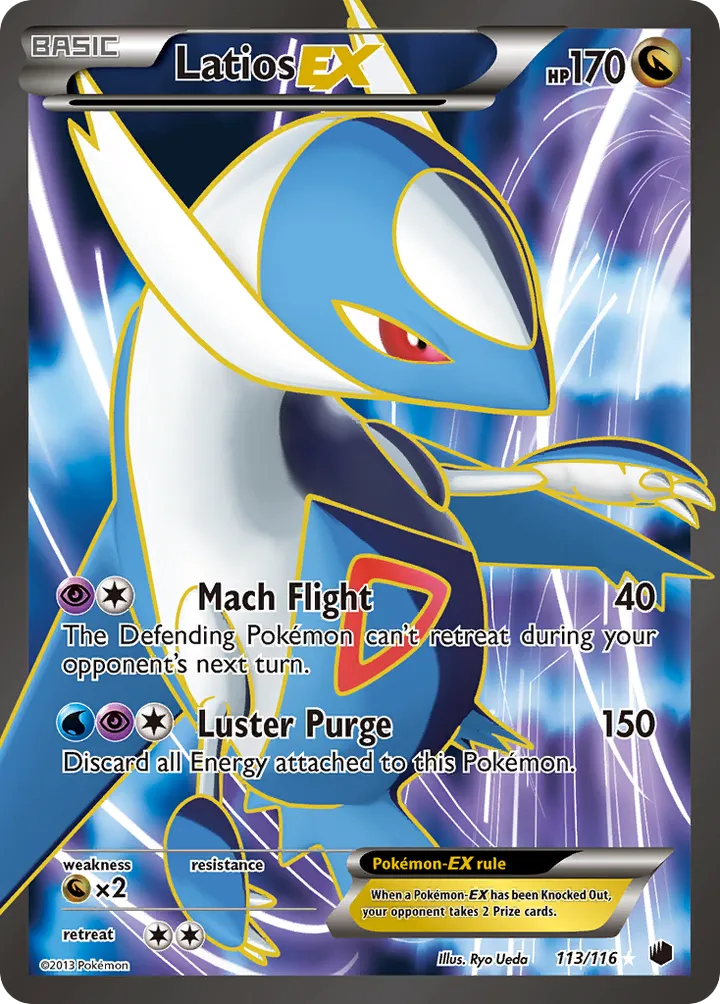 Black & White—Plasma Freeze 영어판 Latios-EX 113 카드 앞면