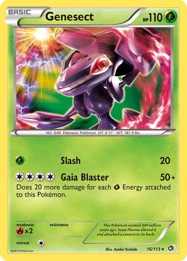 Black & White—Legendary Treasures 영어판 Genesect 16 카드 앞면