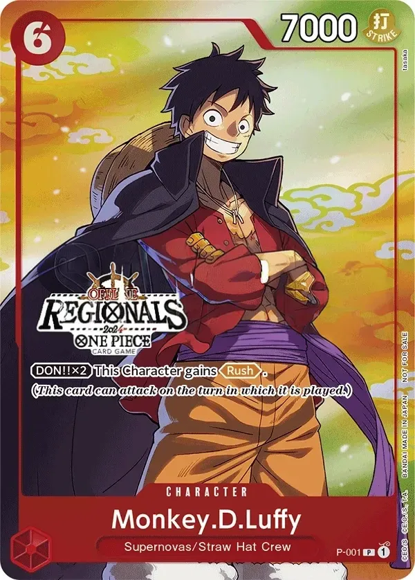 Promotion Cards 영어판 Monkey.D.Luffy P-001 · 패럴렐 5 카드 앞면