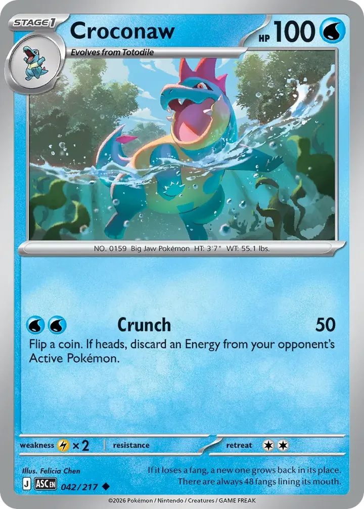 Mega Evolution—Ascended Heroes 영어판 Croconaw 42 카드 앞면