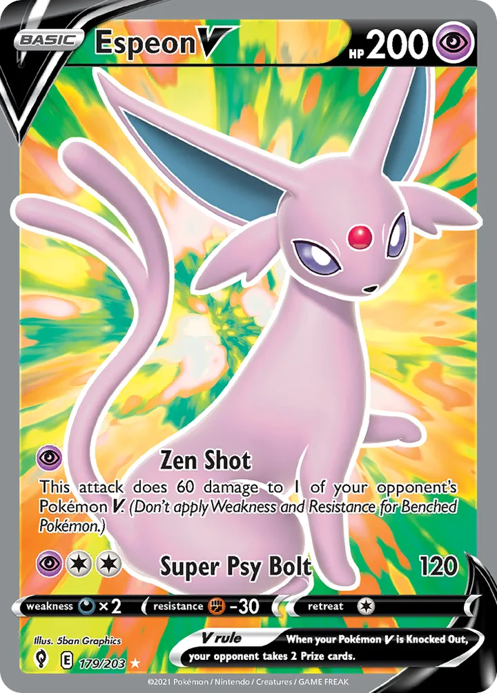 Sword & Shield—Evolving Skies 영어판 Espeon V 179 카드 앞면