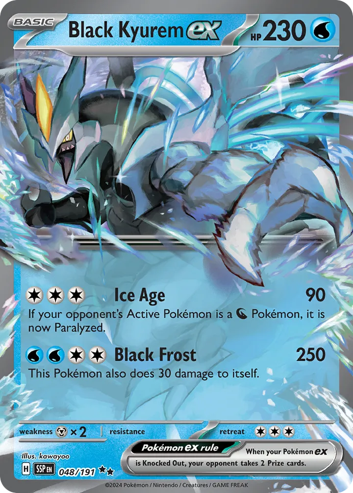 Scarlet & Violet—Surging Sparks 영어판 Black Kyurem ex 48 카드 앞면