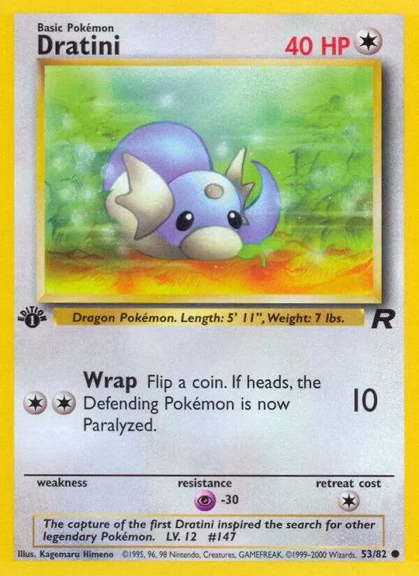 Team Rocket 영어판 Dratini 53 카드 앞면