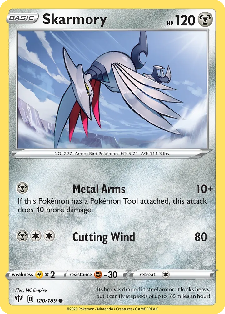 Sword & Shield—Darkness Ablaze 영어판 Skarmory 120 카드 앞면