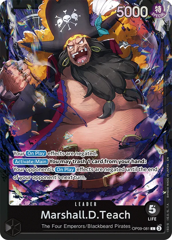 Emperors in the New World 英語版 Marshall.D.Teach OP09-081 · パラレル 2 カード表面