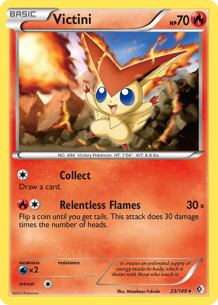 Black & White—Boundaries Crossed 영어판 Victini 23 카드 앞면