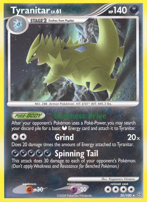 Diamond & Pearl—Stormfront 영어판 Tyranitar 30 카드 앞면