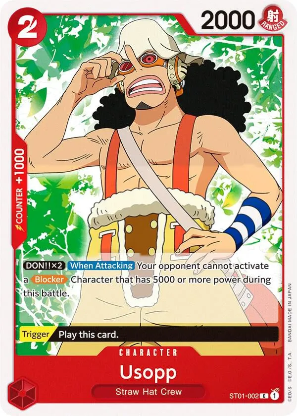 Straw Hat Crew 영어판 Usopp ST01-002 카드 앞면
