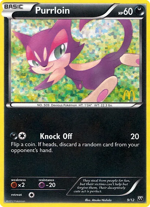 McDonald's Collection 2012 英語版 Purrloin 9 カード表面
