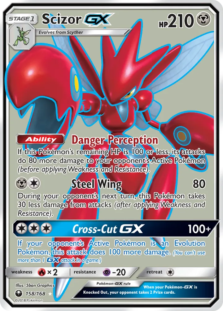 Sun & Moon—Celestial Storm 영어판 Scizor-GX 158 카드 앞면