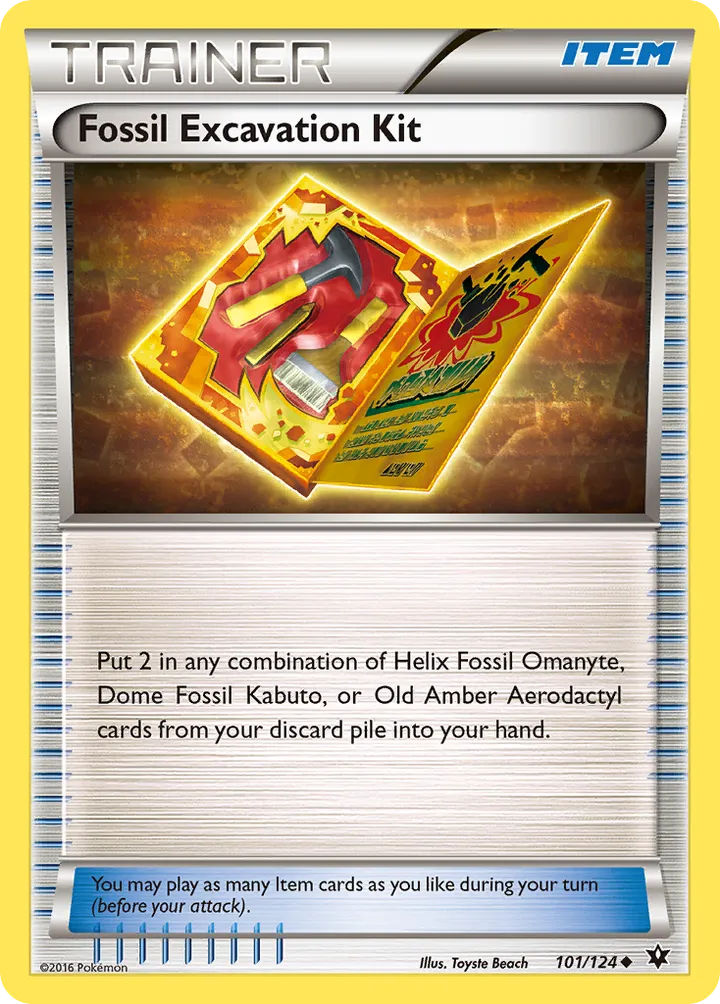 XY—Fates Collide 영어판 Fossil Excavation Kit 101 카드 앞면