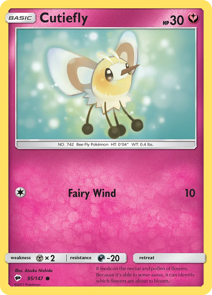 Sun & Moon—Burning Shadows 英語版 Cutiefly 95 カード表面