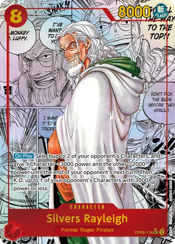 Two Legends 英語版 Silvers Rayleigh OP08-118 · パラレル 2 カード表面