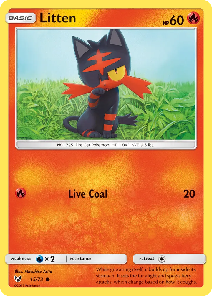 Shining Legends 英語版 Litten 15 カード表面