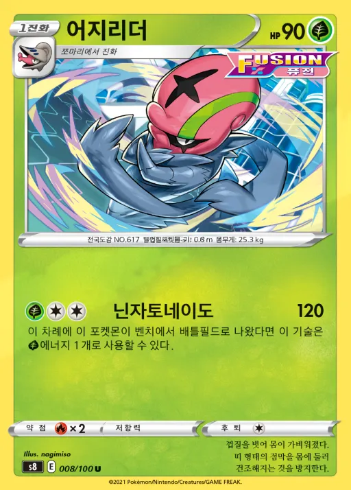 퓨전아츠 韓国語版 어지리더 8 カード表面