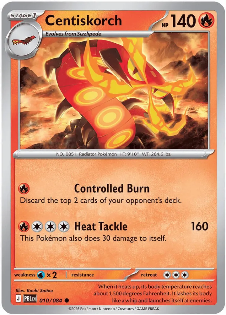 Front of Centiskorch 10, Mega Evolution—Pitch Black English