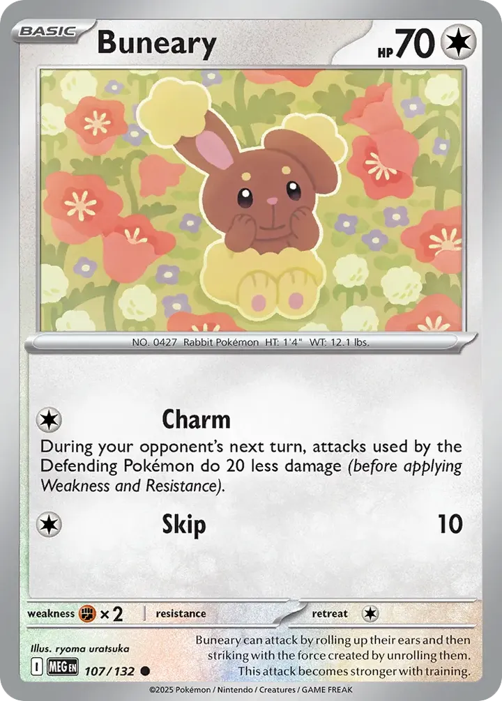 Mega Evolution 英語版 Buneary 107 カード表面