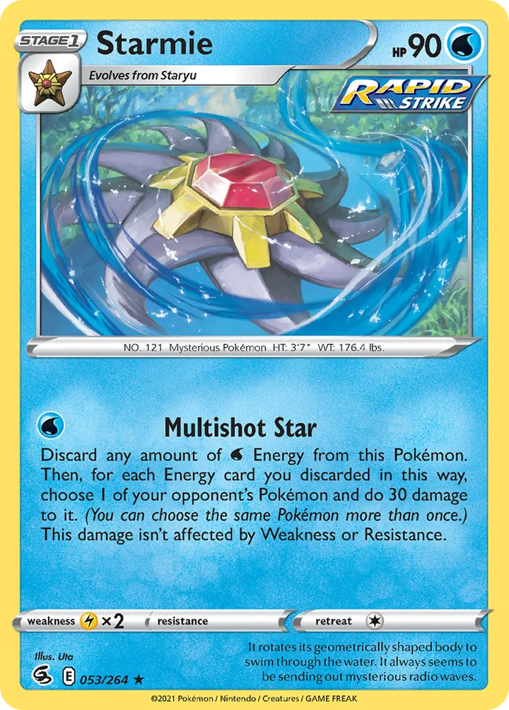 Sword & Shield—Fusion Strike 영어판 Starmie 53 카드 앞면