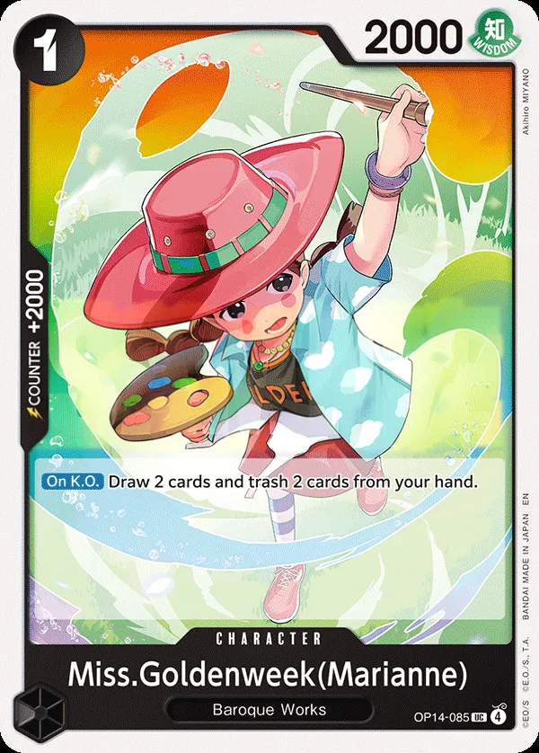 The Azure Sea's Seven 영어판 Miss.Goldenweek(Marianne) OP14-085 카드 앞면