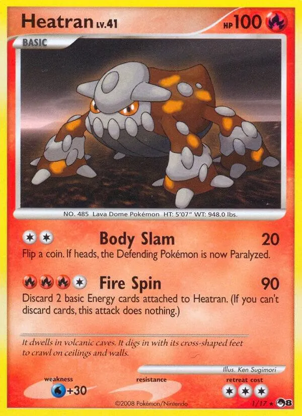 Front of Heatran 1, POP Series 8 English