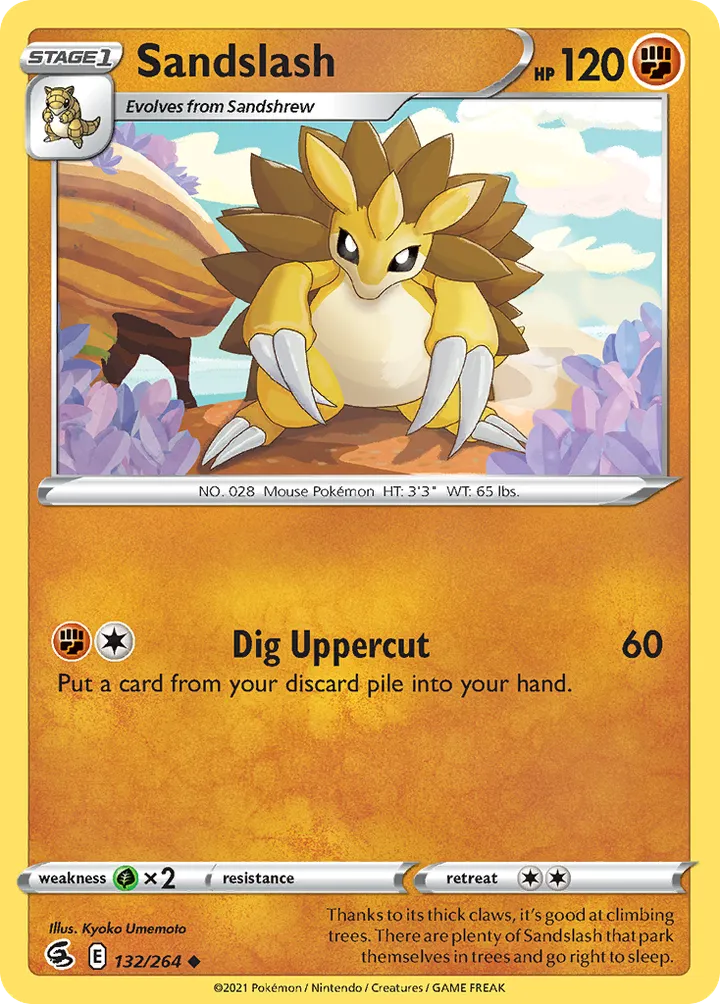 Sword & Shield—Fusion Strike 영어판 Sandslash 132 카드 앞면