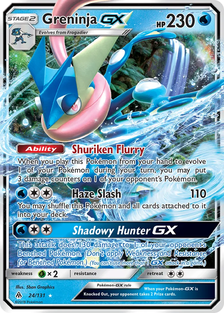 Sun & Moon—Forbidden Light 영어판 Greninja-GX 24 카드 앞면