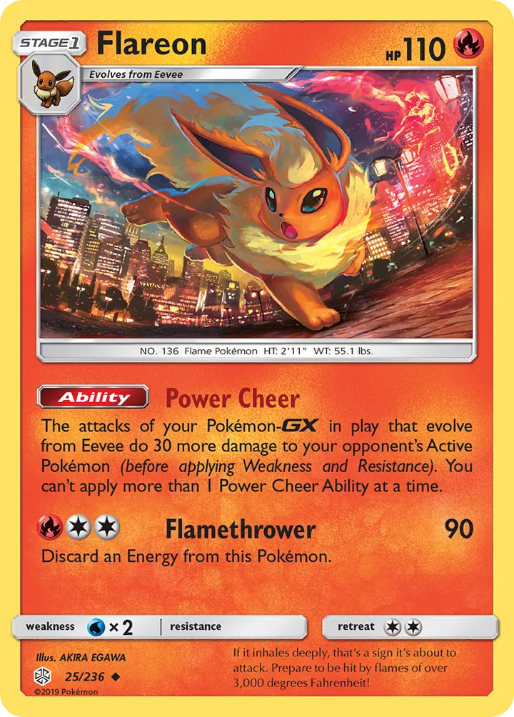 Sun & Moon—Cosmic Eclipse 英語版 Flareon 25 カード表面