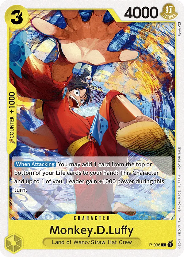 Promotion Cards 영어판 Monkey.D.Luffy P-036 카드 앞면