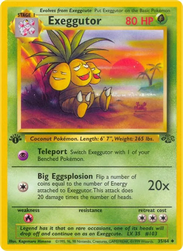 Jungle 영어판 Exeggutor 35 카드 앞면