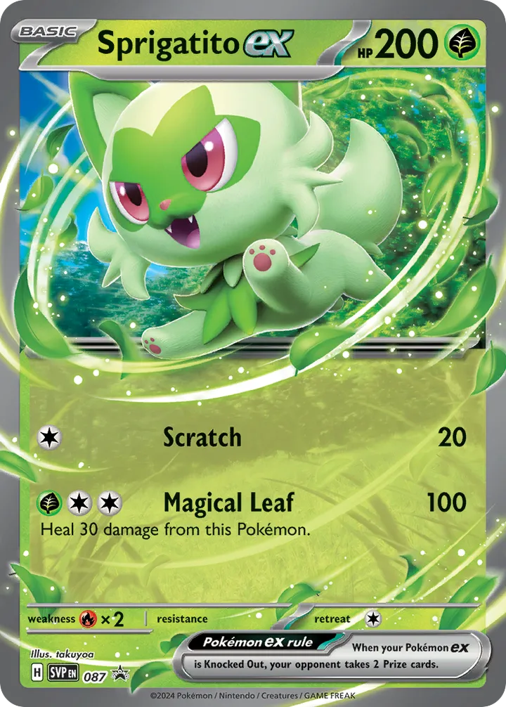 SVP Black Star Promos 영어판 Sprigatito ex 87 카드 앞면