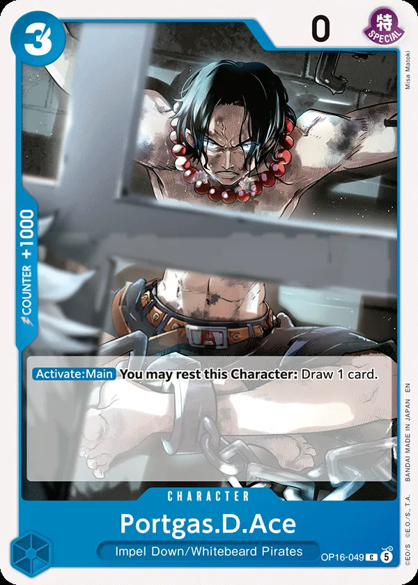 The Time of Battle 영어판 Portgas.D.Ace OP16-049 카드 앞면