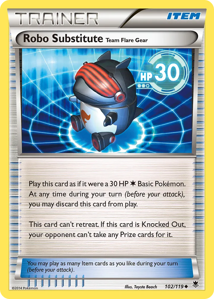 XY—Phantom Forces 英語版 Robo Substitute Team Flare Gear 102 カード表面