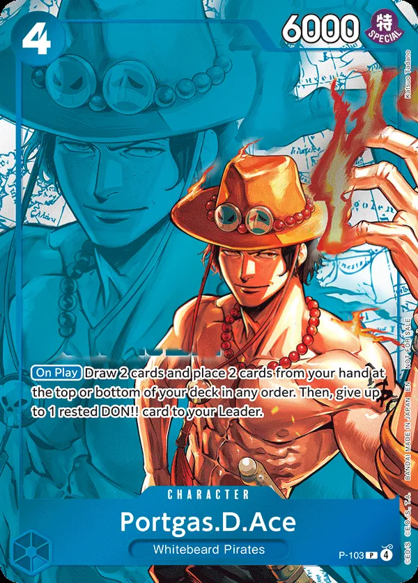 Front of Portgas.D.Ace P-103 · Parallel 2, Promotion Cards English
