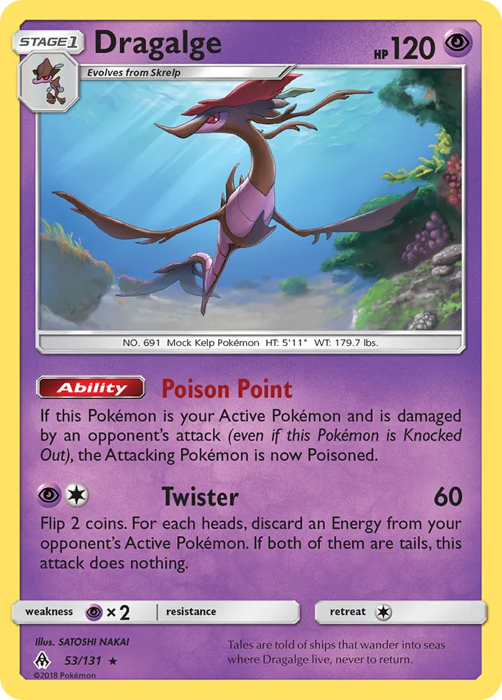Sun & Moon—Forbidden Light 영어판 Dragalge 53 카드 앞면