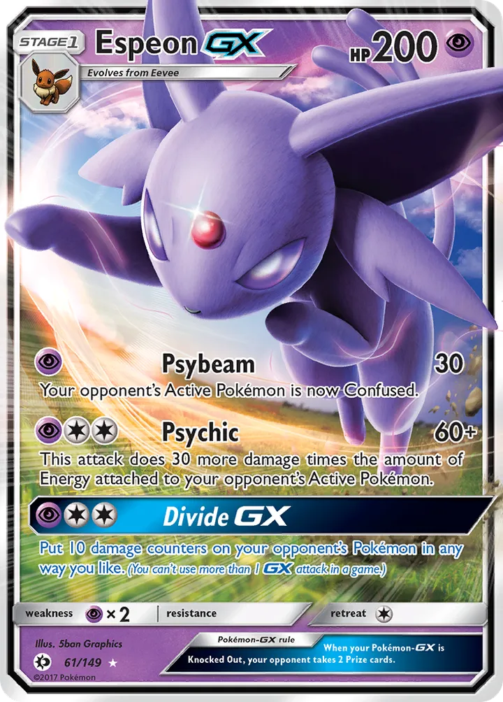 Sun & Moon 영어판 Espeon-GX 61 카드 앞면