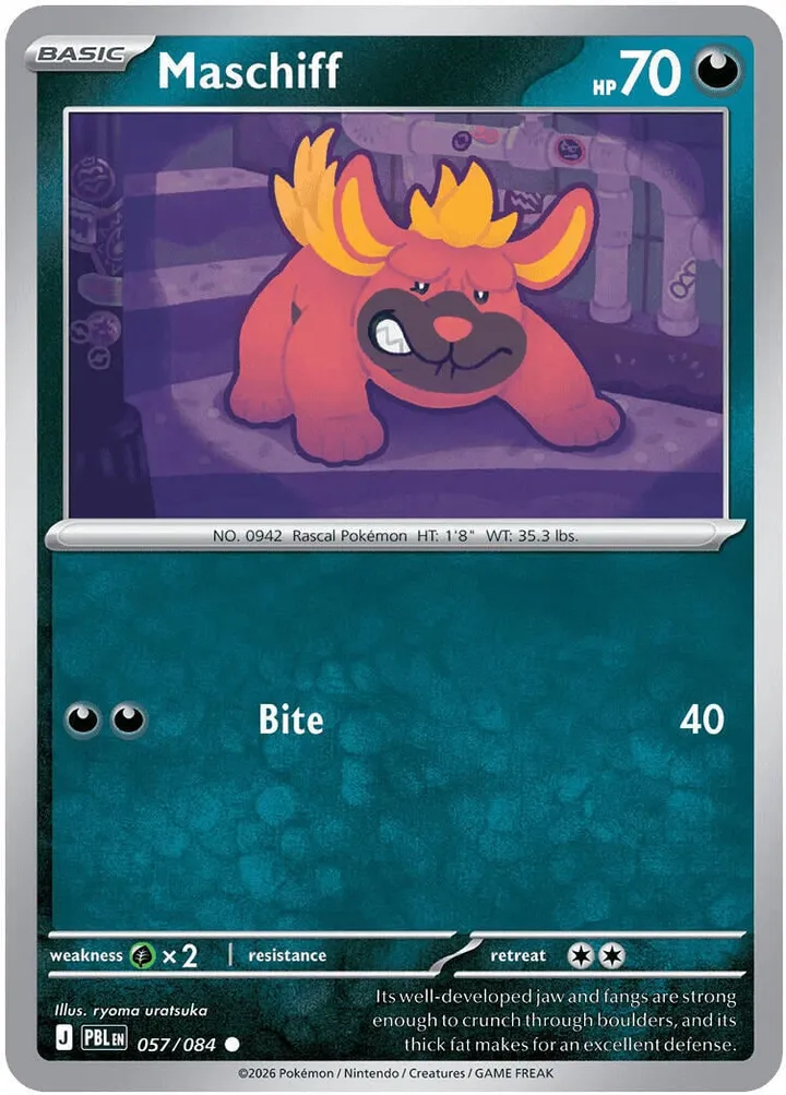 Mega Evolution—Pitch Black 영어판 Maschiff 57 카드 앞면