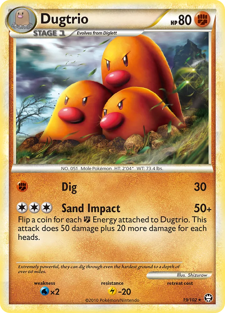 HS—Triumphant 英語版 Dugtrio 19 カード表面