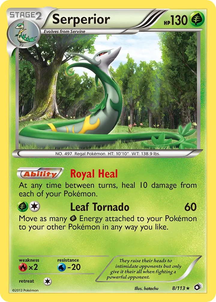 Black & White—Legendary Treasures 영어판 Serperior 8 카드 앞면