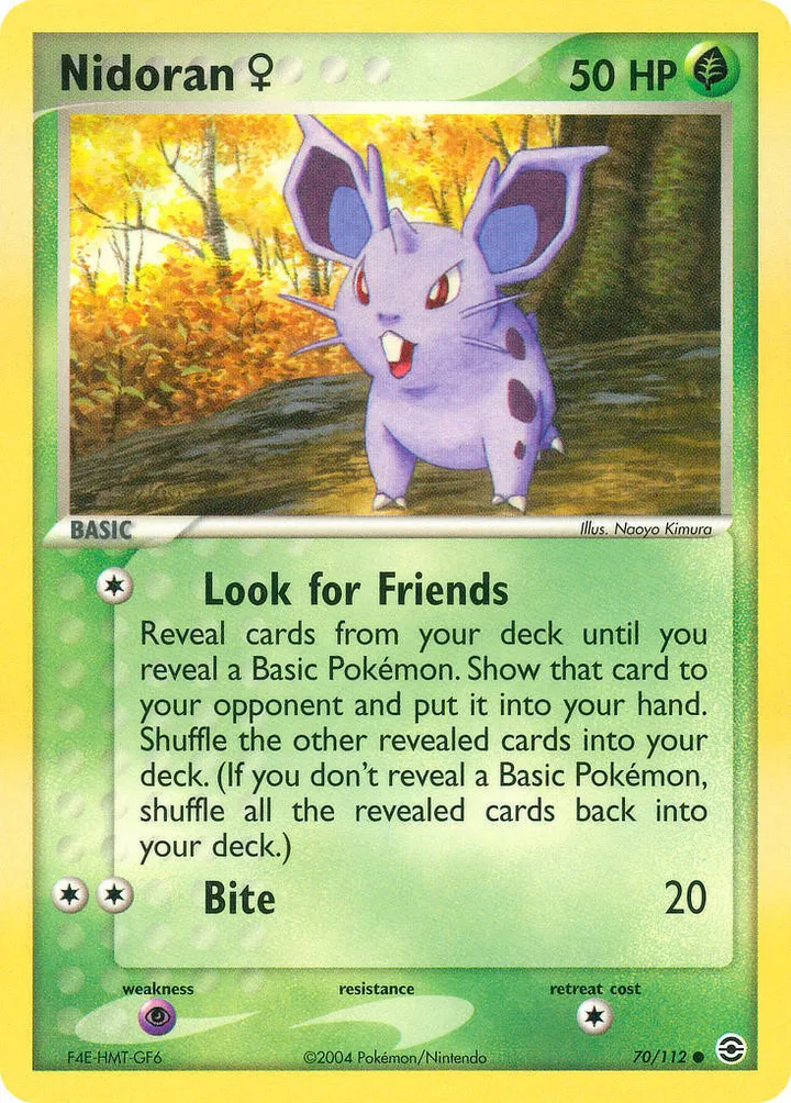 EX FireRed & LeafGreen 영어판 Nidoran ♀ 70 카드 앞면
