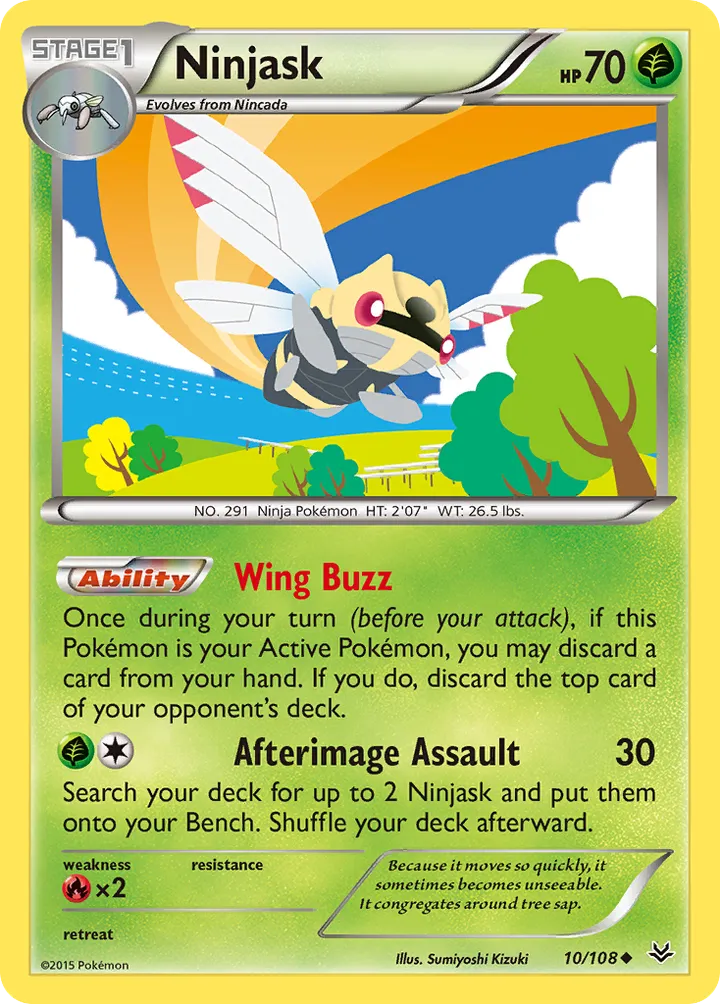 XY—Roaring Skies 영어판 Ninjask 10 카드 앞면