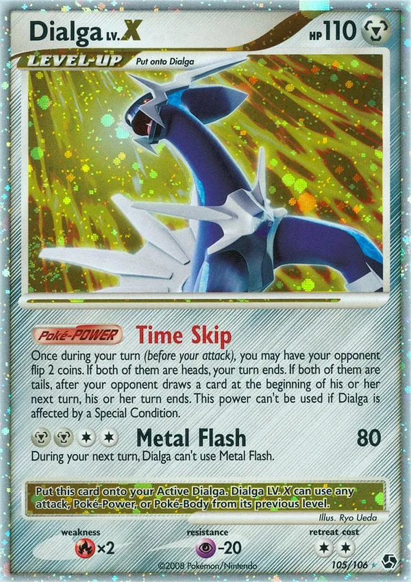 Diamond & Pearl—Great Encounters 영어판 Dialga LV.X 105 카드 앞면
