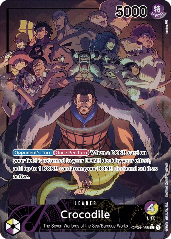 Kingdoms of Intrigue 英語版 Crocodile OP04-058 · パラレル カード表面