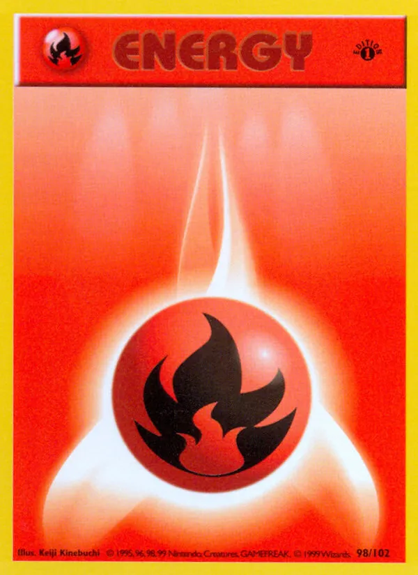Base Set 영어판 Fire Energy 98 카드 앞면